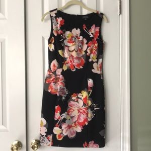 Tahari by ALS Scuba Pleated Neck Sheath Dress 4P